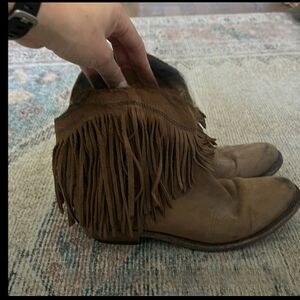 Freebird Brown Fringe Ankle Boots